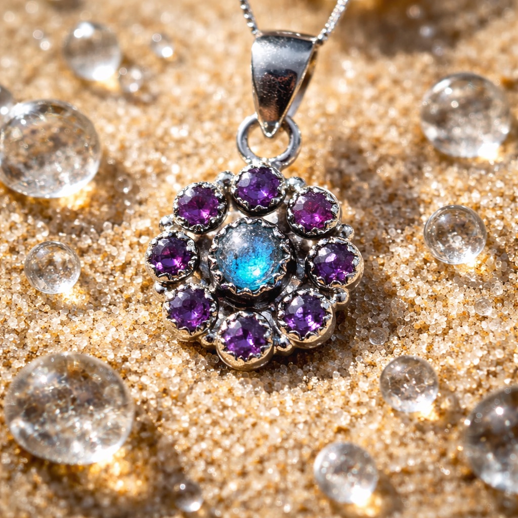 New! Amethyst & Labradorite Necklace